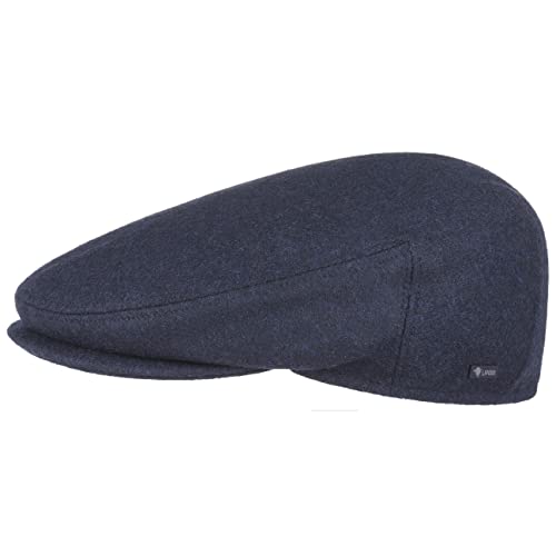 Lipodo Inglese Classic Flatcap Damen/Herren - Flat Cap Made in Italy - Unifarbene Wintercap mit Wolle - Schirmmütze Herbst/Winter - Schiebermütze dunkelblau 58 cm von Lipodo