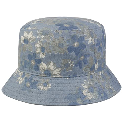 Lipodo Jeans Flower Bucket Stoffhut Damen Fischerhut Baumwolle Anglerhut knautschbar Frühjahr Sommer blau M (55-56 cm) von Lipodo