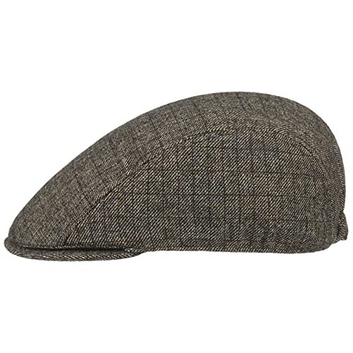 Lipodo Kadeg Melange Flatcap Schirmmütze Schiebermütze Herren - mit Schirm, Futter Herbst-Winter - 58 cm braun von Lipodo