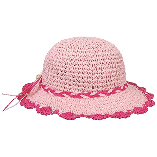 Lipodo Kamia Mädchen Sonnenhut mit Blumen-Applikation Strohhut Frühjahr Sommer rosa 52 cm von Lipodo