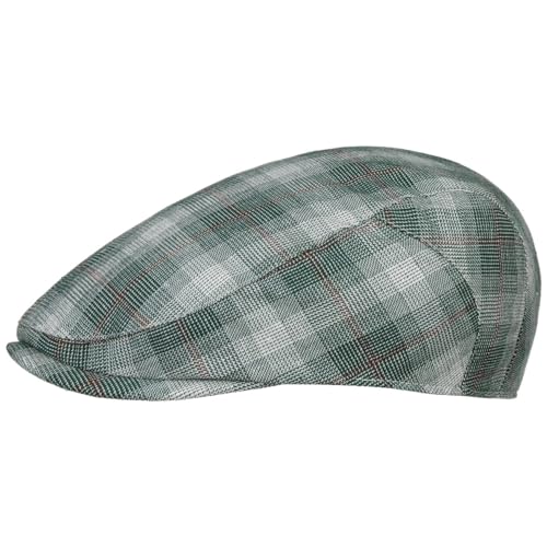 Lipodo Karo Flatcap - Mehrfarbige Schiebermütze - Größenverstellbar - Sommerliche Leinen-Baumwollmischung für Damen und Herren - Frühjahr/Sommer grün M (57-58 cm) von Lipodo