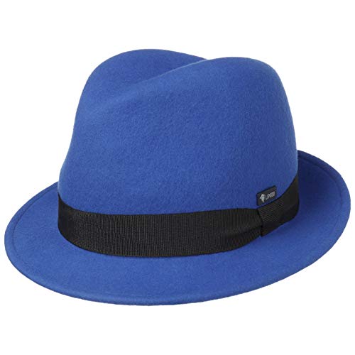 Lipodo Kinderhut aus Wollfilz - Trilby Made In Italy - Filzhut mit Ripsband - Wollfilzhut Sommer/Winter - Fedora für Kids - One Size 52-53 cm Royalblau One Size von Lipodo