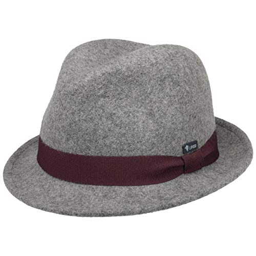 Lipodo Kinderhut aus Wollfilz - Trilby Made In Italy - Filzhut mit Ripsband - Wollfilzhut Sommer/Winter - Fedora für Kids - One Size 52-53 cm anthrazit One Size von Lipodo