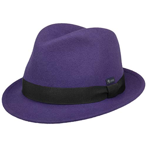 Lipodo Kinderhut aus Wollfilz - Trilby Made In Italy - Filzhut mit Ripsband - Wollfilzhut Sommer/Winter - Fedora für Kids - One Size 52-53 cm lila One Size von Lipodo