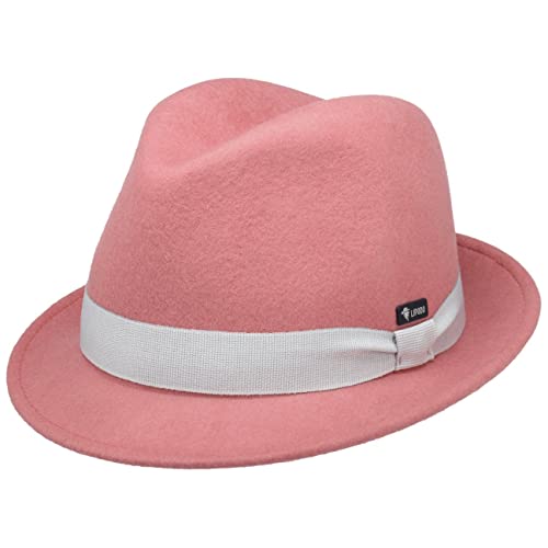 Lipodo Kinderhut aus Wollfilz - Trilby Made In Italy - Filzhut mit Ripsband - Wollfilzhut Sommer/Winter - Fedora für Kids - One Size 52-53 cm rosa One Size von Lipodo