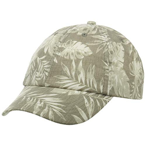 Lipodo Leaves Kindercap Jungen/Mädchen - Basecap mit Baumwolle - One Size Kindergröße (ca. 49-56 cm) - Waschbar bis 30 Grad - Baseballmütze mit Tropenprint - Kappe Frühjahr/Sommer Oliv One Size von Lipodo