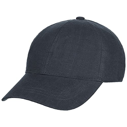 Lipodo Leinen Basecap - Baseballcap Herren/Damen - Leinencap größenverstellbar - 6 Panel Cap - Schirmmütze Curved Brim - Sommercap Frühjahr/Sommer - Kappe dunkelblau One Size von Lipodo