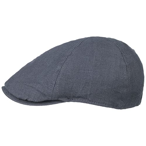 Lipodo Leinen Flatcap Herren Stretchband Beige Dunkelblau Schirmmütze Frühling Sommer Atmungsaktiv dunkelblau M (57-58 cm) von Lipodo