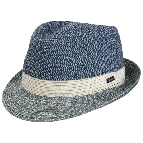 Lipodo Livasca Trilby Stoffhut Stofftrilby Sonnenhut Sommerhut Strandhut Gartenhut Damen/Herren - Made in Italy Frühling-Sommer Sommer - M (56-57 cm) blau von Lipodo
