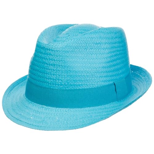 Lipodo Malaga Strohtrilby Damen Herren Kinder Made in Italy Strohhut Sommer türkis XL (60-61 cm) von Lipodo