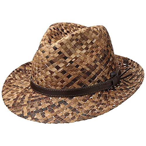 Lipodo Maldives Strohhut Damen Herren Made in Italy Bogarthut Fedora Papierstroh Frühjahr Sommer braun XXL (62-63 cm) von Lipodo