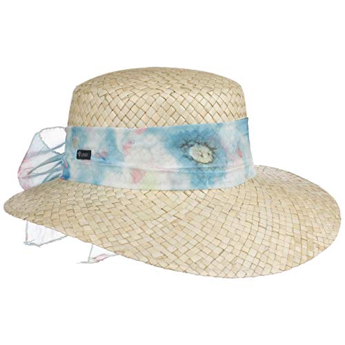 Lipodo Malima Strohhut mit Schleife Eleganter Sonnenhut Damen Handgefertigt Made in Italy Frühjahr/Sommer hellblau One Size von Lipodo