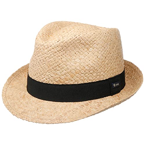 Lipodo Mantigo Trilby Raffiahut Unisex Made in Italy 100% Stroh Frühling Sommer Natur S (54-55 cm) von Lipodo