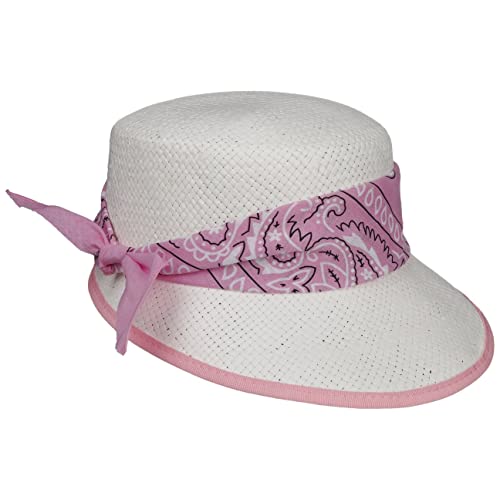 Lipodo Mevana Kids Strohcap Kindercap Sonnencap Strohhut Kinder - Made in Italy Sonnenvisor mit Schirm Frühling-Sommer - 51 cm rosa von Lipodo