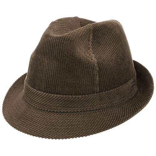 Lipodo Molinar Cordhut braun Herren - Herrenhut aus Baumwolle - Hut Größe 56 cm - Trilby aus Cord - Stoffhut mit Ripsband und Innenfutter - Kordhut Sommer/Winter von Lipodo