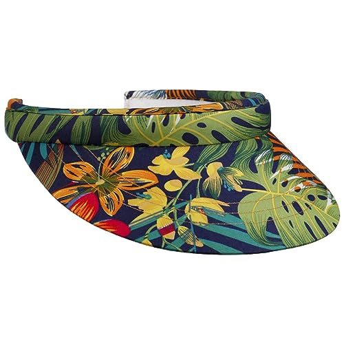 Lipodo Multicolour Flower Visor Sonnenvisor Damenvisor Sommercap Damen - mit Schirm Frühling-Sommer - One Size dunkelblau von Lipodo