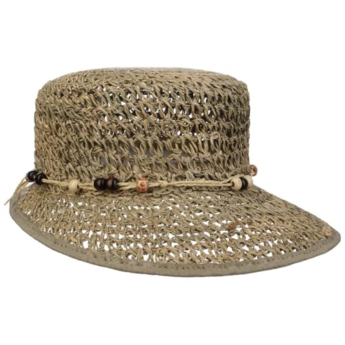 Lipodo Seegras-Schute Damencap Naturfarbener 100% Stroh Hut Luftdurchlässiges Flechtwerk Größenverstellbar Frühjahr Sommer Natur One Size von Lipodo
