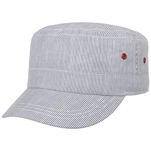 Lipodo Stripes Cotton Army Kindercap Cap Baumwollcap Sommercap Kinder - mit Schirm, Klettverschluss Frühling-Sommer - 50 cm blau von Lipodo