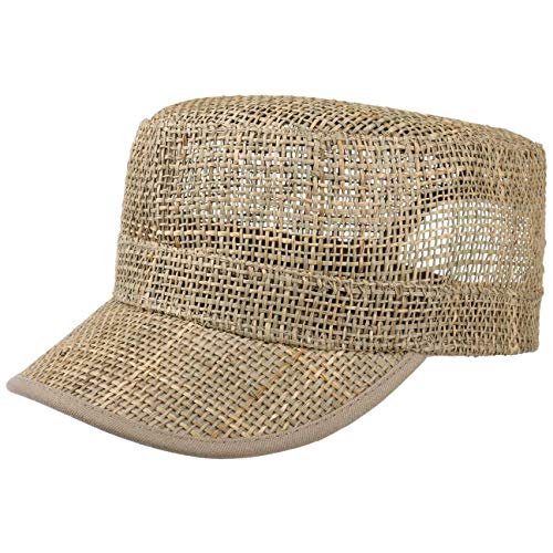 Lipodo Armycap Damen Herren Strandcap größenregulierbar mit Klettverschluss 55-57 cm Luftige Sommercap Frühjahr Sommer Natur One Size von Lipodo