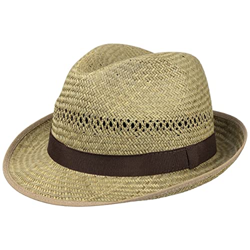 Lipodo Strohhut für Damen und Herren - Trilby aus 100% Stroh - Perfekter Strohtrilby für den Sommer - Schöner Sonnenhut, Trilbyhut hergestellt in Italien Natur S (54-55 cm) von Lipodo