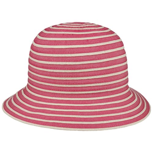 Lipodo Strohstreifen Glockenhut Zweifarbig Gestreift Damen Atmungsaktiv Frühjahr Sommer pink One Size von Lipodo