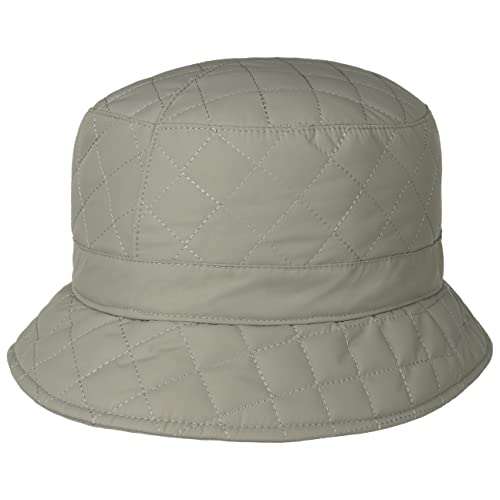 Lipodo Teflon Fischerhut mit Steppmuster Bucket Hat Stoffhut Regenhut Damen - Futter Herbst-Winter - S (55-56 cm) beige von Lipodo