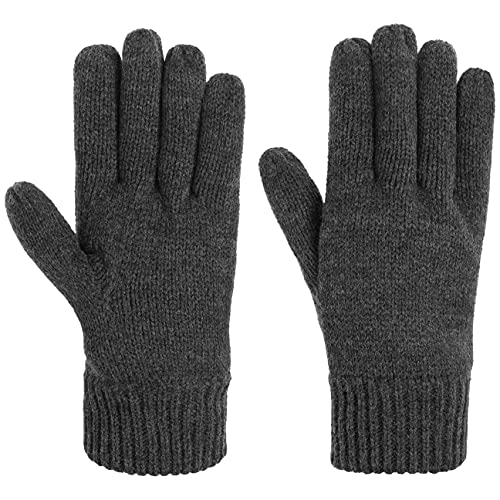 Lipodo Thinsulate 3M Strickhandschuhe Damen/Herren - Handschuhe mit Fleecefutter - Herbst/Winter- Outdoor Fingerhandschuhe- Elastischer Rippstrick - anthrazit M von Lipodo