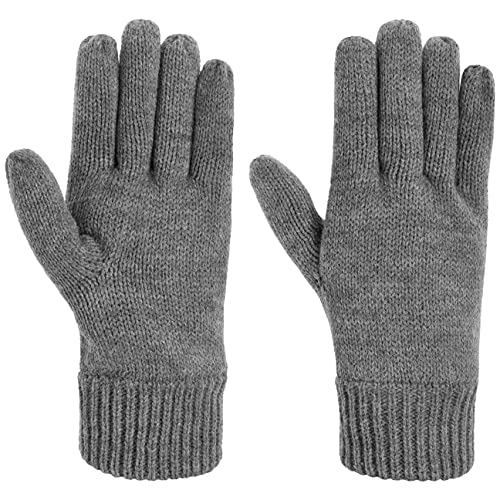 Lipodo Thinsulate 3M Strickhandschuhe Damen/Herren - Handschuhe mit Fleecefutter - Herbst/Winter- Outdoor Fingerhandschuhe- Elastischer Rippstrick - grau M von Lipodo