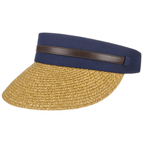 Lipodo Timana Strohvisor - Sonnenschutz Visor - Sommercap - Verstellbar und leicht - Damen Frühjahr/Sommer Natur-dunkelblau One Size von Lipodo