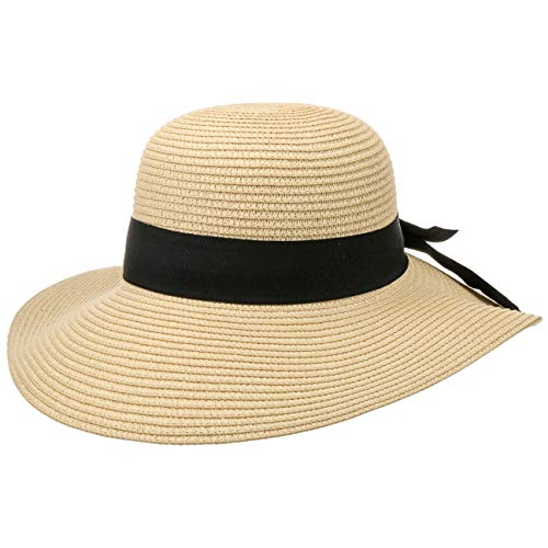 Lipodo Timenta Classic Schlapphut Damen - Damenhut aus Stroh (Papier) - Strohhut größenverstellbar - Sommerhut mit Futterband - Sonnenhut Früjahr/Sommer beige One Size von Lipodo