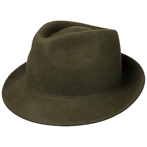 Lipodo Trilby Hut aus Wollfilz Damen/Herren - Filzhut Herrenhut Made in Italy - Italienischer Wollhut Herbst/Winter - Wollfilzhut Oliv XL (60-61 cm) von Lipodo