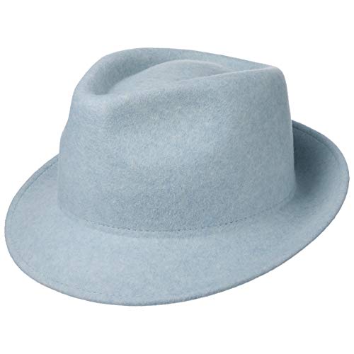 Lipodo Trilby Hut aus Wollfilz Damen/Herren - Filzhut Herrenhut Made in Italy - Italienischer Wollhut Herbst/Winter - Wollfilzhut hellblau S (54-55 cm) von Lipodo