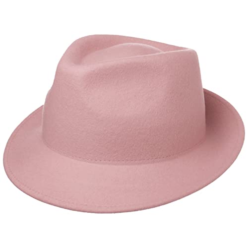 Lipodo Trilby Hut aus Wollfilz Damen/Herren - Filzhut Herrenhut Made in Italy - Italienischer Wollhut Herbst/Winter - Wollfilzhut rosa M (56-57 cm) von Lipodo