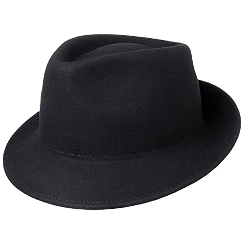 Lipodo Trilby Hut aus Wollfilz Herrenhut Made in Italy Herbst Winter dunkelblau M (56-57 cm) von Lipodo
