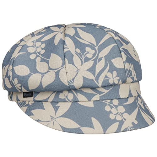 Lipodo Twotone Flowers Ballonmütze Baker-Boy-Mütze Damencap Sommercap Damen - Made in Italy mit Schirm, Futter, Futter Frühling-Sommer - One Size blau-beige von Lipodo