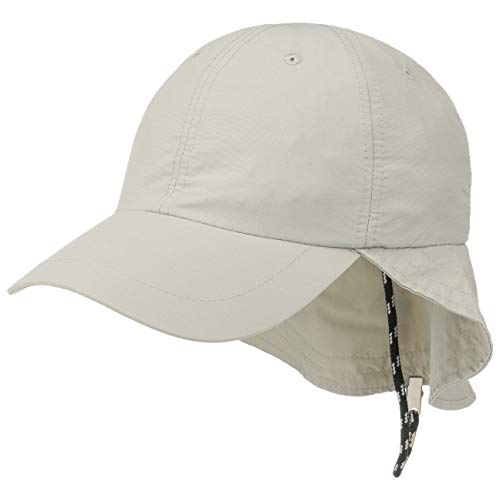 Lipodo Uni Cap mit Nackenschutz Sonnencap Sommercap Strandcap Basecap Baseballcap Damen/Herren - Schirm Frühling-Sommer - One Size hellgrau von Lipodo