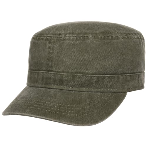 Lipodo Washed Cotton Army Cap - Casual Style - Robuste Baumwollkappe mit Schirm als Sonnenschutz - Größenverstellbar - Damen/Herren - Frühjahr/Sommer Oliv One Size von Lipodo
