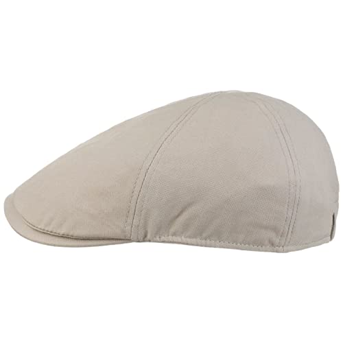 Lipodo Washed Cotton Flatcap Herren Schirmmütze 100% Baumwolle 6 cm Schirm Frühling Sommer hellgrau L (57-58 cm) von Lipodo