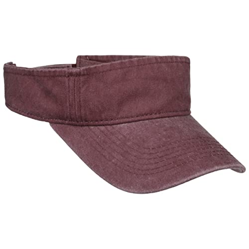 Lipodo Washed Cotton Visor Baumwollvisor Sonnenvisor Damen/Herren - mit Schirm Frühling-Sommer - One Size Bordeaux von Lipodo