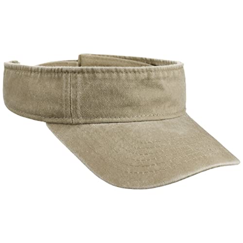 Lipodo Washed Cotton Visor Baumwollvisor Sonnenvisor Damen/Herren - mit Schirm Frühling-Sommer - One Size beige von Lipodo