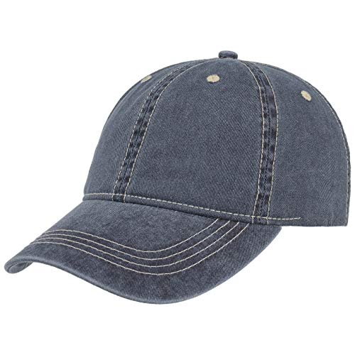 Lipodo Washed Denim Basecap für Damen und Herren - Baseballcap für alle Jahreszeiten - Atmungsaktive Freizeitkappe - Sportliche Cap im Denim-Look - Größenverstellbare Baseballmütze Denim One Size von Lipodo