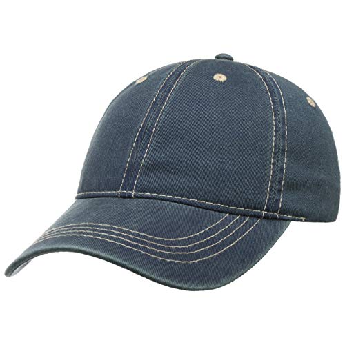 Lipodo Washed Denim Basecap für Damen und Herren - Baseballcap für alle Jahreszeiten - Atmungsaktive Freizeitkappe - Sportliche Cap im Denim-Look - Größenverstellbare Baseballmütze blau One Size von Lipodo