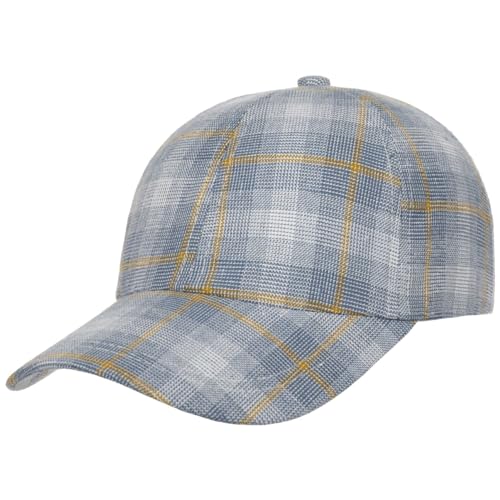 Lipodo Yannik Check Summer Cap - Mehrfarbige Kappe - Stilvolle Baseballcap - Karierte Mütze aus Baumwolle & Leinen - Größenverstellbar - Damen/Herren - Frühjahr/Sommer blau One Size von Lipodo