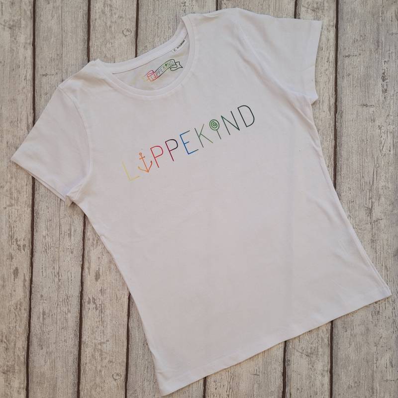 Lippekind Regenbogen Logo - Frauen T-Shirt | Bio-Baumwolle Lippekind Regenbogen Logo - Frauen T-Shirt | Bio-Baumwolle von LippekindDE