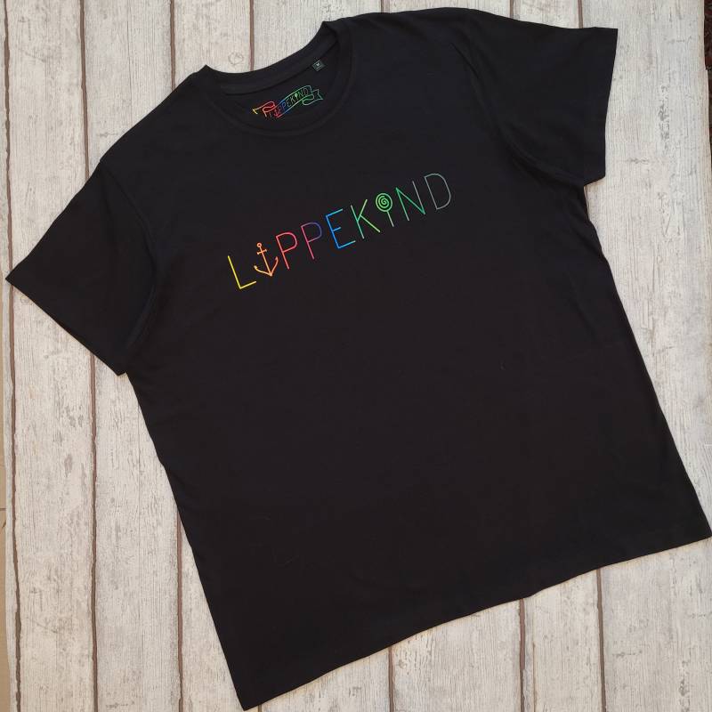 Lippekind Regenbogen Logo - Herren T-Shirt | Bio-Baumwolle von LippekindDE