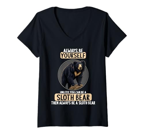 Damen Lippenbären Lippenbär T-Shirt mit V-Ausschnitt Damen Lippenbären Lippenbär T-Shirt mit V-Ausschnitt von Lippenbären Lippenbär Tier Shop