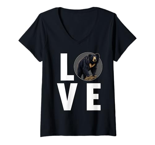 Damen Lippenbären Lippenbär T-Shirt mit V-Ausschnitt Damen Lippenbären Lippenbär T-Shirt mit V-Ausschnitt von Lippenbären Lippenbär Tier Shop