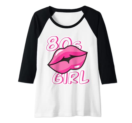Damen 80s Girl Lippen 80er Jahre Kind Retro Achtziger Musik Style Raglan von Lips 80er 90er Design Idee