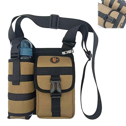 Lipski Water Bottle Holder Bag,Shoulder Bags with Water Bottle Holder,Crossbody Water Bottle Pouch,Men's Single Shoulder Messenger Bag Casual Walking Water Cup Bag (E) von Lipski