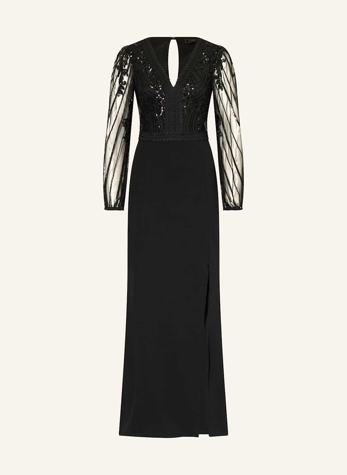 Lipsy Abendkleid Mit Pailletten Und Spitze schwarz von Lipsy